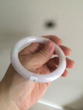 Load image into Gallery viewer, 55.8mm Certified type A 100% Natural light purple sunny green white round cut Jadeite Jade bangle AS7-5130