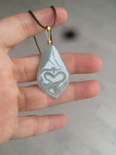 Load image into Gallery viewer, 100% Natural light green love pinky promise jadeite Jade pendant necklace AB80-4358 Best gift for valentines!