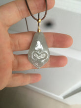 Load image into Gallery viewer, 100% Natural light green love pinky promise jadeite Jade pendant necklace AB80-4358 Best gift for valentines!