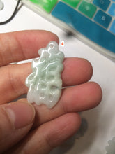 Load image into Gallery viewer, 100% Natural light green/white jadeite Jade blessed fortune pendant AF23