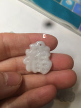 Load image into Gallery viewer, 100% Natural light green/white jadeite Jade blessed fortune pendant AF23