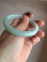 Load image into Gallery viewer, 54mm certified Type A 100% Natural watery sunny green/white jadeite jade bangle AB78-5444