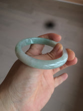 Load image into Gallery viewer, 54mm certified Type A 100% Natural watery sunny green/white jadeite jade bangle AB78-5444