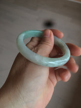 Load image into Gallery viewer, 54mm certified Type A 100% Natural watery sunny green/white jadeite jade bangle AB78-5444