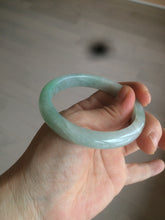 Load image into Gallery viewer, 54mm certified Type A 100% Natural watery sunny green/white jadeite jade bangle AB78-5444