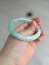 Load image into Gallery viewer, 54mm certified Type A 100% Natural watery sunny green/white jadeite jade bangle AB78-5444
