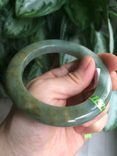 Load image into Gallery viewer, Sold! please don't order. Thanks 56mm certified 100% natural Type A dark green/gray/brown jadeite jade bangle Y84-7333