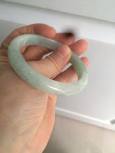 Load image into Gallery viewer, 54mm certified Type A 100% Natural watery sunny green/white jadeite jade bangle AB78-5444