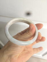 Load image into Gallery viewer, 53mm Certified type A 100% Natural light green purple oval jadeite jade bangle AD70-2162