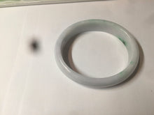 Load image into Gallery viewer, 48.5mm Certified Type A 100% Natural sunny green/white oval Jadeite Jade bangle AT60-4210