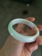 Load image into Gallery viewer, 56mm Certified Type A 100% Natural sunny green/white(白底青) Jadeite Jade bangle G71-1309