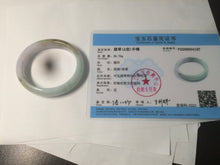 Load image into Gallery viewer, 47.5mm Certified Type A 100% Natural light green/purple/brown (Fu Lu Shou) oval Jadeite Jade bangle AT57-4197