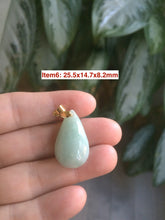 Load image into Gallery viewer, 100% natural icy watery green/purple type A jadeite jade water drop pendant necklace group AD23