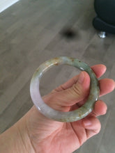Load image into Gallery viewer, 53.5mm certified Type A 100% Natural green/purple/brown round cut Jadeite Jade bangle Y108-1424