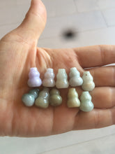 Load image into Gallery viewer, 100% natural type A 3D white/yellow/purple/brown Jadeite jade gourd ( 葫芦, 福禄) pendant AF31