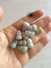 Load image into Gallery viewer, 100% natural type A 3D white/yellow/purple/brown Jadeite jade gourd ( 葫芦, 福禄) pendant AF31