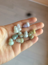 Load image into Gallery viewer, 100% natural type A 3D white/yellow/purple/brown Jadeite jade gourd ( 葫芦, 福禄) pendant AF31
