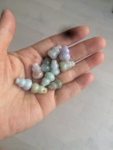 Load image into Gallery viewer, 100% natural type A 3D white/yellow/purple/brown Jadeite jade gourd ( 葫芦, 福禄) pendant AF31