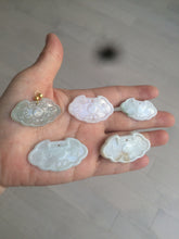 Load image into Gallery viewer, 100% Natural green/white icy Jadeite Jade healthy and longevity lock pendant AF30