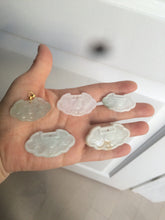 Load image into Gallery viewer, 100% Natural green/white icy Jadeite Jade healthy and longevity lock pendant AF30