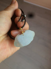 Load image into Gallery viewer, 100% Natural green/white icy Jadeite Jade healthy and longevity lock pendant AF30