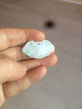 Load image into Gallery viewer, 100% Natural green/white icy Jadeite Jade healthy and longevity lock pendant AF30