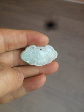 Load image into Gallery viewer, 100% Natural green/white icy Jadeite Jade healthy and longevity lock pendant AF30