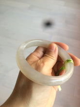 Load image into Gallery viewer, 58.5mm Certified Type A 100% Natural super icy gray/white nephrite Jade bangle HE39-2070