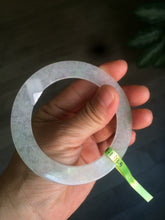 Load image into Gallery viewer, 55.8mm Certified Type A 100% Natural icy sunny green/white super thin style Jadeite bangle U59-0428