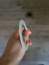 Load image into Gallery viewer, 55.8mm Certified Type A 100% Natural icy sunny green/white super thin style Jadeite bangle U59-0428