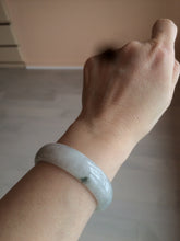 Load image into Gallery viewer, 50.8mm certified type A 100% Natural light green white oval Jadeite Jade bangle AB86-2856