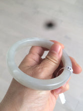 Load image into Gallery viewer, 58.5mm Certified Type A 100% Natural super icy gray/white nephrite Jade bangle HE39-2070