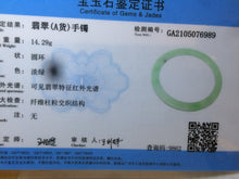 Load image into Gallery viewer, 56.9mm Certified Type A 100% Natural icy sunny green super thin style Jadeite bangle U59-6989