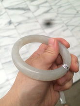 Load image into Gallery viewer, 58.5mm Certified Type A 100% Natural super icy gray/white nephrite Jade bangle HE39-2070
