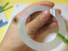 Load image into Gallery viewer, 55.8mm Certified Type A 100% Natural icy sunny green/white super thin style Jadeite bangle U59-0428