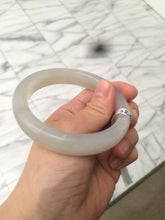 Load image into Gallery viewer, 58.5mm Certified Type A 100% Natural super icy gray/white nephrite Jade bangle HE39-2070