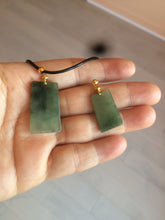 Load image into Gallery viewer, 100% natural icy watery dark green jadeite jade safe and sound couple pendant pair AF26
