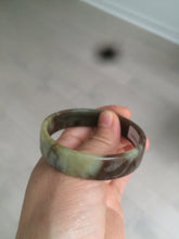 Load image into Gallery viewer, 51mm certified Type A 100% Natural sugar brown square Jadeite Jade bangle H152-2751