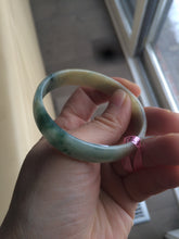Load image into Gallery viewer, 52.3mm certified jadeite jade bangle green/yellow thin style small hand L14-3899