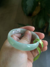Load image into Gallery viewer, 51.1mm certificated Type A 100% Natural light apple green thin Jadeite Jade bangle AE48-9420