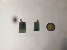 Load image into Gallery viewer, 100% natural icy watery dark green jadeite jade safe and sound couple pendant pair AF26