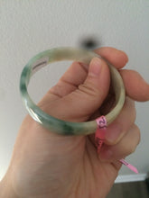 Load image into Gallery viewer, 52.3mm certified jadeite jade bangle green/yellow thin style small hand L14-3899