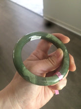 Load image into Gallery viewer, 57.4mm 100% natural certified dark green/gray nephrite jade bangle HF69-6454
