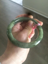 Load image into Gallery viewer, 57.4mm 100% natural certified dark green/gray nephrite jade bangle HF69-6454