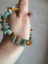 Load image into Gallery viewer, 100% natural green/yellow/clear/red/white colorful jadeite jade beads bracelet for size 54-60mm X109