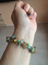 Load image into Gallery viewer, 100% natural green/yellow/clear/red/white colorful jadeite jade beads bracelet for size 54-60mm X109