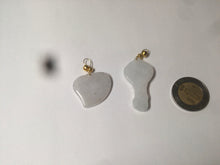Load image into Gallery viewer, Type A 100% Natural white/light Purple Heart and key Jadeite Jade Pendant AF34