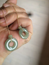 Load image into Gallery viewer, Sold 100% Natural watery safe and sound mom and daughter buckle dangling jadeite Jade earring AS2