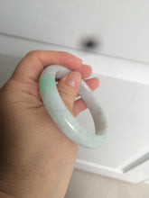 Load image into Gallery viewer, 55.7mm certified 100% natural sunny green/white jadeite jade bangle AQ29-1420