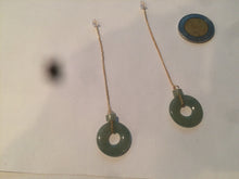 Load image into Gallery viewer, Sold 100% Natural watery safe and sound mom and daughter buckle dangling jadeite Jade earring AS2